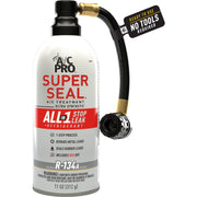 InterDynamics A/C Pro Super Seal All-In-One Stop Leak Charging Kit, 11 oz, Automotive Air Conditioning Leak Sealer, Red Dye Leak Detection, E303943201