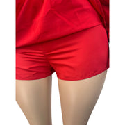 MUYRDIS Women Zip-Up Jacket and Drawstring Mini Skirt Set, Casual Sporty Two-Piece Outfit, Red, S-XL