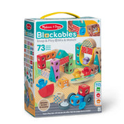 Melissa & Doug 50279 Town Snap and Play, Mix and Match Connectable Wooden Building Blocks Play Set Toy