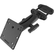 RAM Mounts Clamp Mount, 2.5 in Max Width, 1.5 in Diameter Ball, Double Socket Arm, 4.75 in Square Base, VESA 75mm and 100mm Hole Patterns, Powder Coated Marine-Grade Aluminum, RAM-246-247U-25