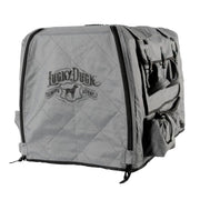 Lucky Duck Medium Kennel Cover, Durable 600D Polyester, All Weather Ventilation, Easy Roll Windows, Storm Grey, 21-70224-6