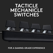 Logitech 920-010433 Full-Size Corded Gaming Keyboard, Black