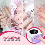 NAILGIRLS UV LED Nail Lamp, 150W Powerful Gel Polish Curing Light, 4 Timer Settings, Automatic Sensor, Large LCD Display, Magnetic Detachable Base, White