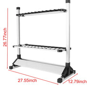 Airkoul 24-Rod Fishing Rod Holder Storage Rack, Durable Titanium Alloy and Aluminum, Cushioned Holders, Lightweight Portable Design, Rust-Resistant