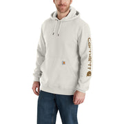 Carhartt Men's Loose Fit Midweight Logo Sleeve Graphic Hoodie, Malt, Large Tall, K288-W03