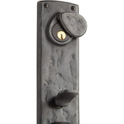 Signature Hardware SH552154DB Ellis Entrance Door Set with Round Knob w/Spring Assistance, Left Hand, Dark Bronze