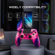 CHENGDAOPS415XYZ  Wireless Controller for P4/Slim/Pro/PC, 6-Axis Sensor, Dual Vibration, - Pink Universe