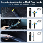 SIVROCK Mini Car Vacuum Cleaner, 14,000Pa Powerful Suction, Cordless Handheld 6-in-1 with Multi Accessories for Car & Home, LED Light