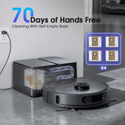 GOOVI D60S MAX Robot Vacuum and Mop Combo, 360 LiDAR Navigation, 6000Pa Suction, Self-Emptying Base, 220 Mins Runtime, Black