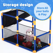 EcoSummer 2-in-1 Kids Basketball Arcade Game Set Height Adjustable Indoor Outdoor Hoop with Dart Board 4 Balls 6 Sticky Balls Ages