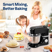 SPECSTAR Stand Mixer, Multifunctional Kitchen Mixer with Fermentation Presets, 660W Motor, 6 Qt Stainless Steel Bowl, 11 Speeds, Black, VH1820-BK