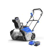 Wild Badger Power Cordless Snow Blower, 40V Brushless Motor, 20-Inch Poly Deck, LED Headlight, Single-Stage, Blue, WB40VSNOWBL