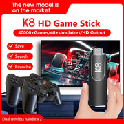ZYTKWT K8 Video Game Console, 64GB Storage, 40,000+ Games, 40+ Emulators, 2.4G Wireless Controllers, 4K HDMI Output