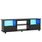 Bestier USBBYCZUS-L102971K-BLKM 70'' Gaming TV Stand with Storage, LED Media Console - Black Marble