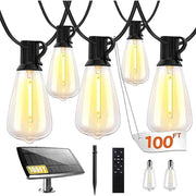 Bdrofn 100FT Solar String Lights Outdoor Waterproof, Solar Patio Lights with Remote Control & 30+2