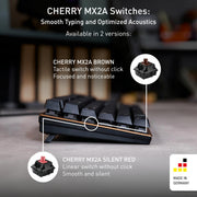 Cherry KC 200 MX Mechanical Office Keyboard with MX2A Brown Switches, Bronze and Black, USB-A, Durable Metal Plate Frame
