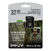 PNY P-SDU32GV11100ELGC-GE 32GB Elite Class 10 U1 V10 microSDHC Trail Camera Flash Memory Card