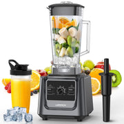 Lampick Countertop Blender, 2200W Motor, 35000 RPM, 68 oz Stainless Steel Pitcher, 27 oz To-Go Cup, 12 Speeds with Pulse, Black, B2