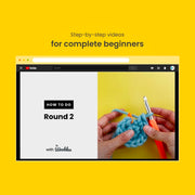 The Woobles Beginner Crochet Amigurumi Kit, Andy the Owl, Easy Peasy Cotton-Nylon Yarn, Ergonomic Hook, Step-by-Step Video Tutorials
