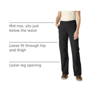 Carhartt Women's The Carpenter Canvas Pant, Durable Stretch Canvas, Loose Fit, Mid-Rise, Black, 12, 107065