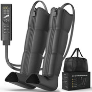 Aootek Air Compression Leg Massager with 360 Four-Zone Compression, 6 Massage Modes, 8 Intensity Levels, Auto-Memory, Black