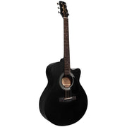 Jasmine S34C Orchestra Acoustic Guitar Bundle, Venetian Cutaway, Spruce Top, Sapele Back and Sides, Rosewood Fingerboard, Black