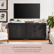 My Texas House MT65250047100A8 Ellison Modular TV Console, Rich Black Finish