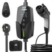 EVDANCE Portable Level 2 EV Charger, 32 Amp, 7.68 kW, 240V, 25 ft Cable, Adjustable Current and Delay Charging, Black, EV-ACS3205U