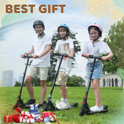 RCB HB21 Electric Scooter for Kids Ages 8+ Lightweight and Foldable 150W Motor Max 10 Mile & 12.5Mph Double Brake Adjustable Height Anti-Slip Handleba