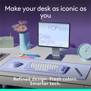 Logitech POP Icon Keys Wireless Bluetooth Keyboard, Lilac and Off-White, Multi-Device Easy-Switch, Programmable Action Keys, Compact Design