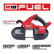 Milwaukee 2829S-20 M18 FUEL Compact Dual-Trigger Band Saw Bare Tool
