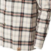Banded Everglades Men's Long Sleeve Flannel Shirt, Double-Brushed 100% Cotton, Untucked Fit, Oatmeal Plaid, Large