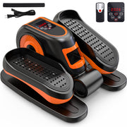GIKPAL Under Desk Elliptical Machine with Remote Control and LCD Display Monitor, Black/Orange - Portable
