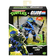 Playmates Toys Teenage Mutant Ninja Turtles x G.I. Joe Leo and Snake Eyes Action Figure with Twin Katana Swords and Ooze Blaster, Multi, 5 Inch, 81901E