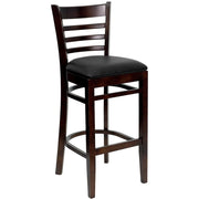 Asstd National Brand Hercules Series Finished Ladder Back Wooden Restaurant Barstool - BLACK WALNUT ONE SIZE