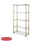 Rubbermaid 5-Tier Heavy Duty Wire Shelving Unit, Bronze Finish, Adjustable Shelves, 36in W x 16in D x 72in H, 1250lb Capacity