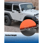 ChengXin Rock Rails Side Steps Running Boards, High-Strength Galvanized Steel, Black, Fit for 2018-2025 Jeep Wrangler 2 Door and 2020-2025 Gladiator 2 Door