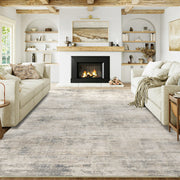 BERTHMEER 4'x6' Beige Area Rugs, D2-Beige