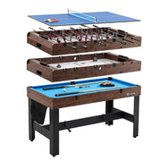 MD Sports CB054Y22006 54'' 4 in 1 Combo Game Table, Foosball, Air Powered Hockey, Table Tennis, Billiards