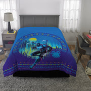 Franco Manufacturing Co. Blue Beetle Kids Full Bed-in-a-Bag Microfiber Bedding Set, Reversible Comforter, Fitted Sheet, Flat Sheet, Pillowcases, Blue, 7B0447