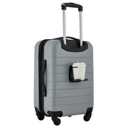 Wrangler 2-Piece Expandable Rolling Spinner Carry-On Set with Cup Holder, Ultimate Gray, WRW-20272-014