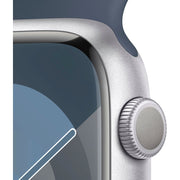 Apple Watch Gen 9 Series 9 45mm Silver Aluminum - Storm Blue Sport Band MR9E3LW/A
