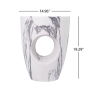 Christopher Knight Home Modern Round Faux Marble Accent Side Table, White, 19.29 in, 375970