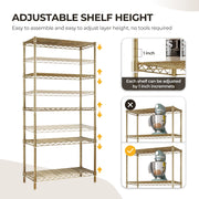Ktaxon 5-Tier Wire Shelving Unit, Steel Storage Rack for Garage Office Kitchen Gold, 30