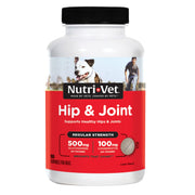 Nutri-Vet Hip & Joint Chewable Dog Supplements with Glucosamine, Chondroitin, MSM, Hyaluronic Acid, Liver Flavor, 180 Count