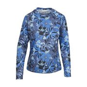 Columbia PFG Super Tidal Tee Long-Sleeve Shirt, Omni-Wick Moisture Management, UPF 50 Sun Protection, Bluebill Retrotropical, Ladies Large, 81565419
