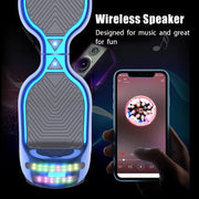 Tcdjtc LBW12A Hoverboard with Bluetooth and Led Lights, Balance Board for Kids, BLUE16