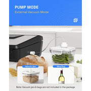 HBN Food Vacuum Sealer Machine, 80KPa Automatic Suction, Six Modes, Built-in Cutter and Bag Storage, Stainless Steel, CP-UFK-2032