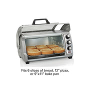 Hamilton Beach 31127 Easy Reach Toaster Oven with Roll-Top Door, Silver
