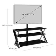 Whalen Furniture XL-44E Xavier 3-in-1 Flat-Panel TV Stand, for TVs up to 70